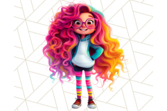 Cute Girl Clipart PNG, Playful Character Illustration Product Image 4