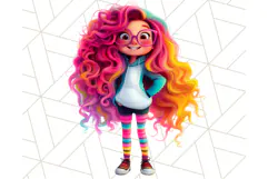 Cute Girl Clipart PNG, Playful Character Illustration Product Image 4
