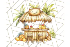 Tropical Tiki Friends PNG Clipart, Cute Summer Art Product Image 4