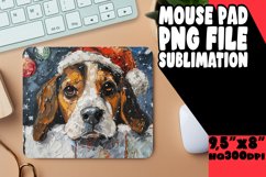 Peeking Dog Christmas Mouse Pad Winter Holiday Art Product Image 1