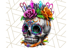 Bright Sugar Skull PNG Clipart, Halloween Colorful Skull Png Product Image 4