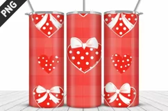 Red Plaid Tumbler Design | Valentine's Day Tumbler Wrap Product Image 5