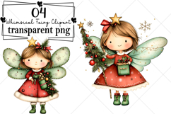 Christmas Whimsical Fairy Clipart Watercolor PNG Product Image 1