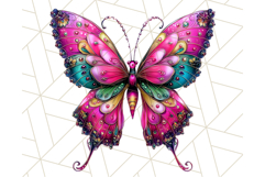 Metallic Butterfly Clipart PNG Clipart, Vibrant Butterfly Product Image 4