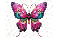 Metallic Butterfly Clipart PNG Clipart, Vibrant Butterfly Product Image 4