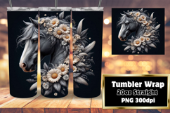 Sublimation-Ready 20oz Design , Horse Product Image 1