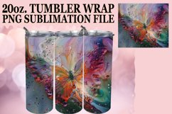 Glitter Butterfly Tumbler Wrap Art Design 20oz Product Image 1