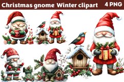 Christmas gnome Winter clipart PNG Product Image 1