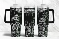 Tumbler laser svg| 40oz Tumbler Halloween Skeleton party Product Image 1