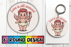 Sweet Keychain Circle Sublimation, Cupid Product Image 1