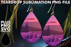 Spring Landscape Teardrop Earring Scenic Sublimation Product Image 1