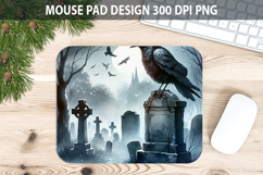 Watercolor Crow Mouse pad Sublimation - Animal PNG Design Product Image 1