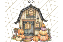 Halloween Cottagecore Barn PNG Clipart, Fall Style Product Image 4