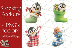 Christmas Stockings & Sleighs Clipart PNG Cute Holiday Product Image 1