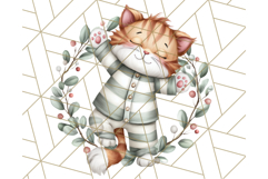 Christmas Pets in Pajamas Clipart PNG, Christmas Png Clipart Product Image 4