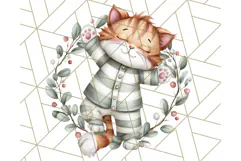 Christmas Pets in Pajamas Clipart PNG, Christmas Png Clipart Product Image 4
