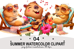 Whimsical Summer Watercolor Clipart Watercolor png Product Image 1