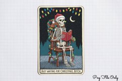 Funny Christmas Skeleton Tarot Cards Clipart PNG Product Image 1