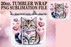 Enchanted Journeys 20oz tumbler wrap, Cat Valentin's Day Product Image 1