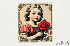 Valentines Romantic Retro Style Stamp Clipart PNG Product Image 1