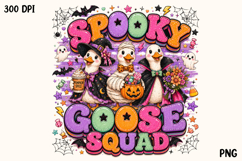 Spooky Goose Squad Cute Halloween Duck Friends PNG Product Image 1