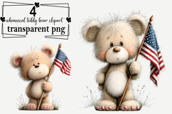 Whimsical Teddy Bear Clipart Watercolor PNG Product Image 1
