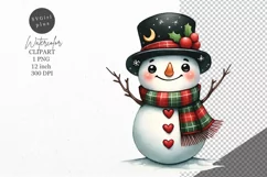 Christmas clipart, Snowman clipart, Winter sublimation Product Image 1