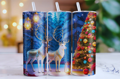Merry Christmas Tree Tumbler Wrap | Christmas Wrap Product Image 1