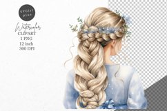 Christmas clipart, Girl clipart, Blue Christmas Product Image 1