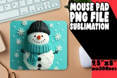 Festive 3D Snowman Mouse Pad Holiday Sublimation PNG Product Image 1
