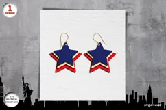 Patriotic Star Earrings Laser Cut | Jewerly | SVG Product Image 1