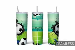 Soccer Life Tumbler | Sublimation | Taper | Straight Product Image 1