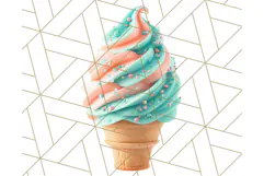 Coral and Aqua Summer Clipart PNG Pastel Tropical Icons Product Image 4