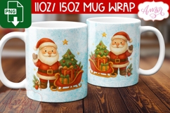 Christmas mug wrap PNG, Cute Santa mug PNG Product Image 3