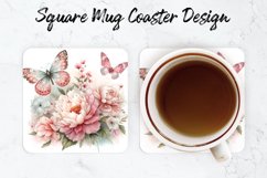 Flowers Mug coaster | Coaster | Sublimation Design Product Image 1