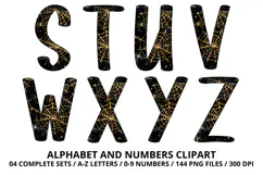 Halloween Alphabet Clipart PNG, watercolor letters doodle Product Image 4