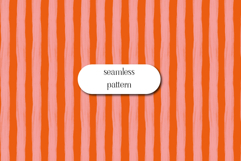Coral and Orange Striped Seamless Pattern Design Product Image 1