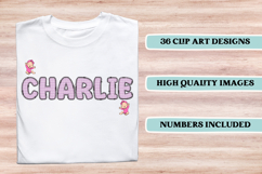 Baby Girl Alphabet, baby girl letters doodle, baby clipart Product Image 3