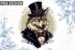 Victorian Wolf Sublimation PNG Design Product Image 1