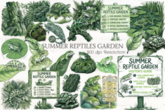 Summer Reptiles Garden Clipart Product Image 1