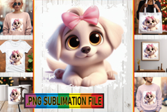 Cheerful PNG Sublimation Art, 3D Dog Product Image 1