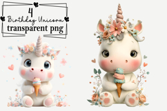 Whimsical Birthday Unicorn Clipart PNG Watercolor Product Image 1