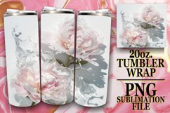 Serene Blossom: Floral Water Tumbler Design - 20oz Product Image 1