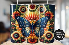 Butterfly and Sunflower Tumbler Wrap for Sublimation Product Image 1