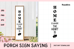 Porch Sign Saying SVG | Home Is Where The Heart Is Product Image 1
