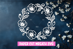 Paper cut floral wreath SVG for paper cutting Product Image 1