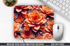 3D Flowers Mouse Pad Sublimation, Flowers Mouse Pad PNG Product Image 1