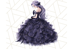 Dark Enchanted Princesses, Gothic Fairy Tale Clipart PNG Product Image 4