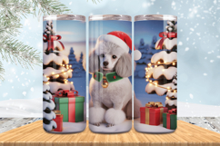 Winter Dog Christmas Snowflake PNG, Icy Tree 20oz Tumbler wr Product Image 1