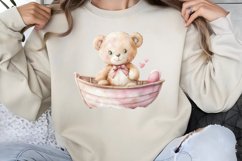 Watercolor Pink Teddy Bear Clipart PNG Product Image 1